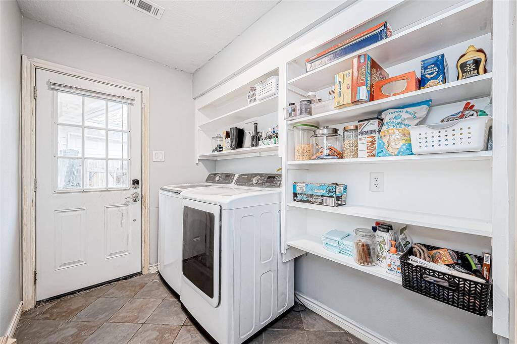Utility room located downstairs right off the kitchen.