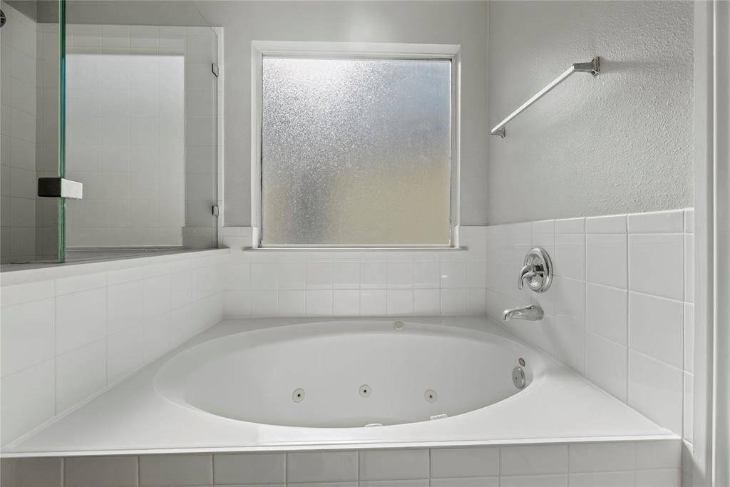 Your deep soaking, jetted tub is perfect to wash the cares of the day away.