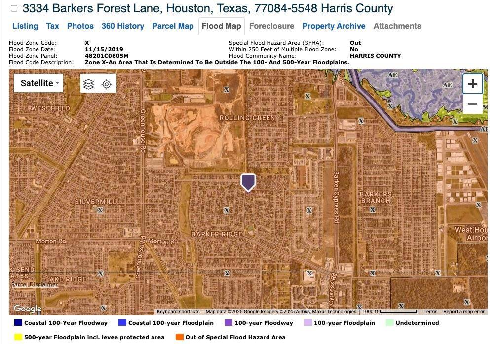 NEVER FLOODED - COMPLETELY out of 100 & 500 Year Flood Zone.