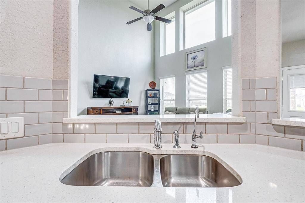 Kitchen over seeing living