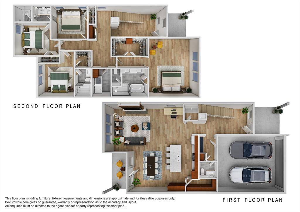 Floor plan of first and second floors.