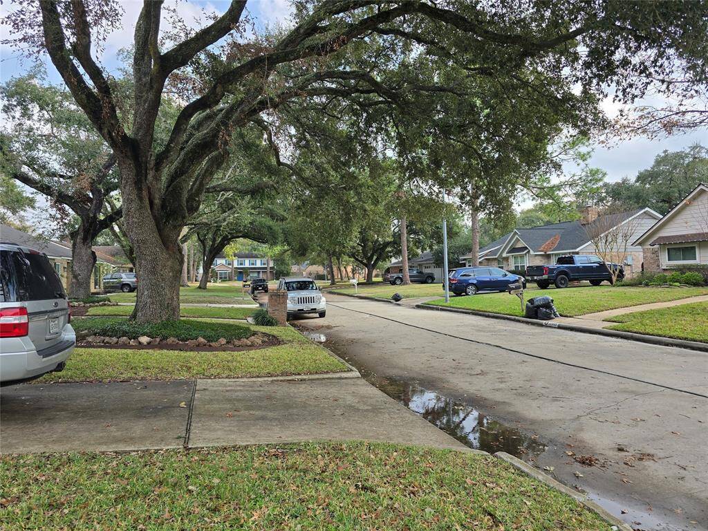 Stafford Springs is a quiet street with mature landscaping.