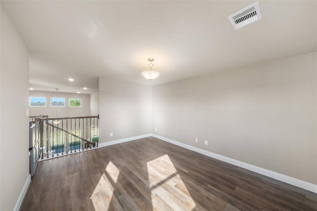 Right up the stairs is a HUGE media space/play area!