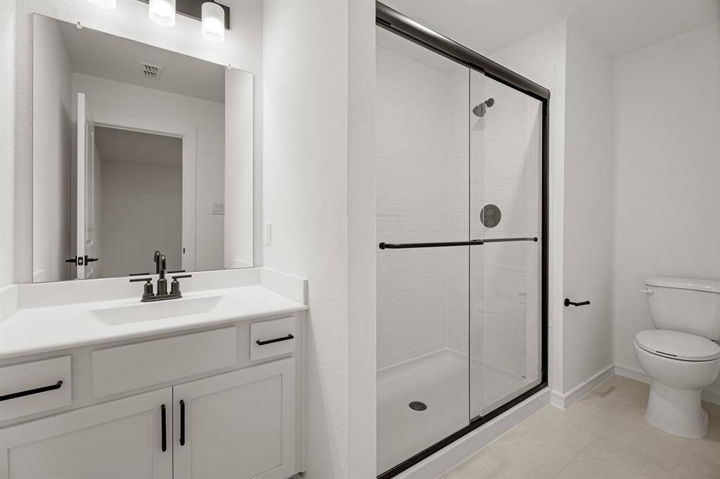 Farmhouse Look Palette 3: Secondary Bathrooms Selection Sheet (*Artist rendering used for illustration purposes only.)