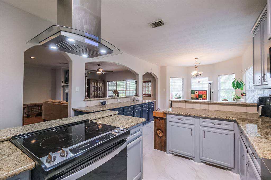 Stainless steel hood vent over stove