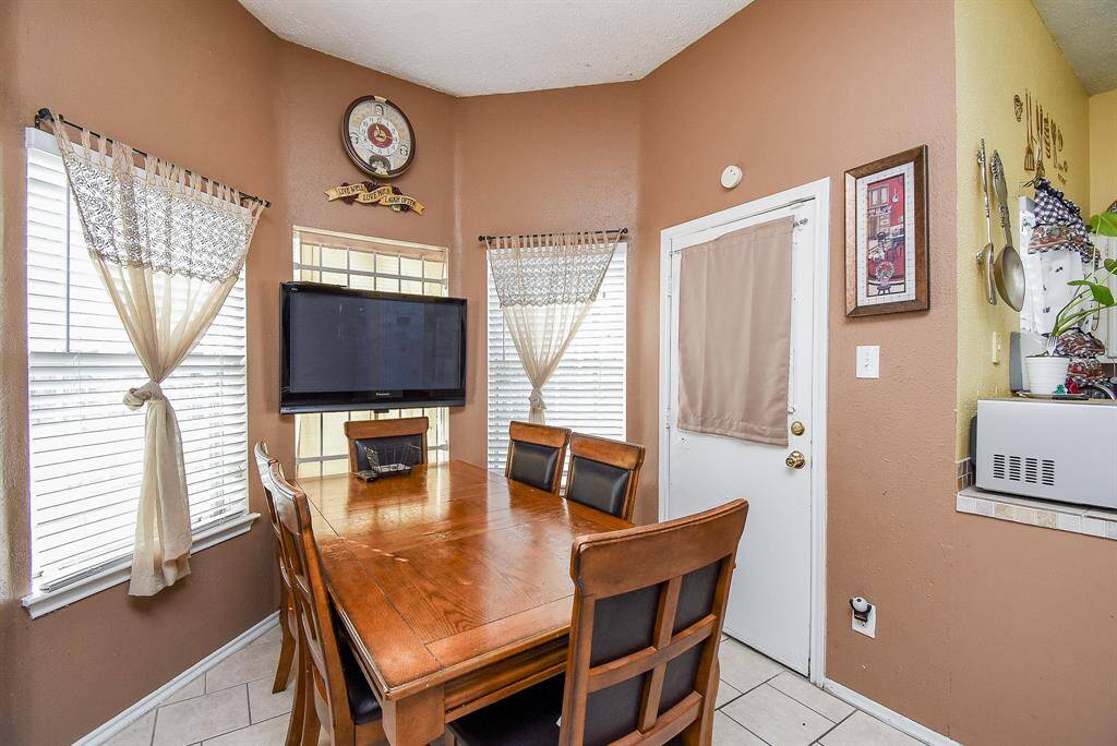 The patio door leads to your private patch of the greater outdoors.
