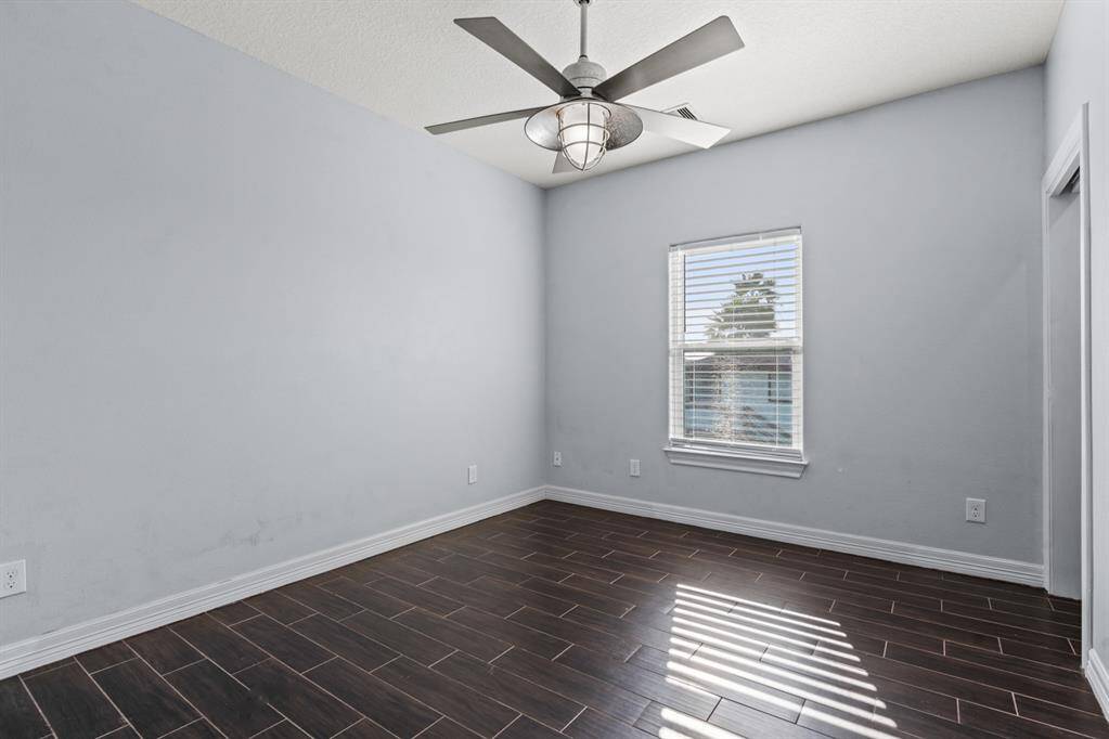 Guest bedroom with natural light.