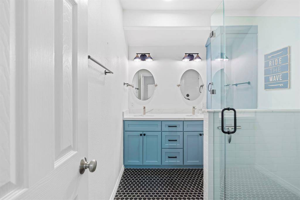 Upstairs hall bath recently expanded and updated.