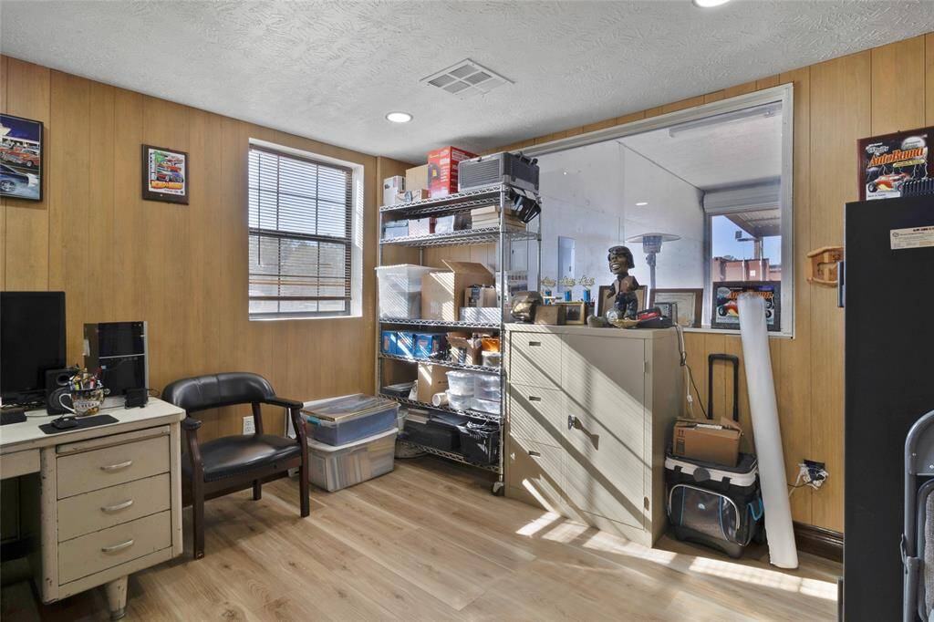 Home office and connected to oversized  garage!