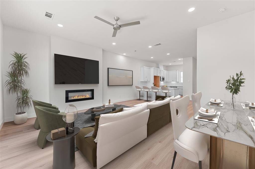 Virtually Staged Living Room/Dining Room
