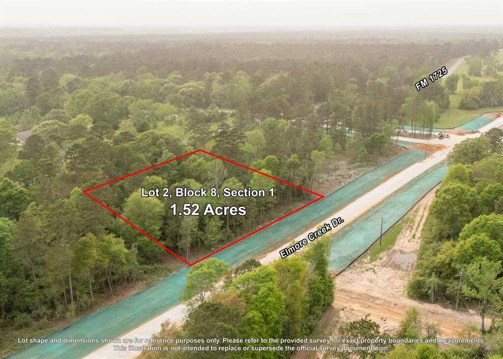 Aerial view of Lot 2, Block 8 at Capital Creek Ranch. Convenient access to FM 1725 and FM 150.