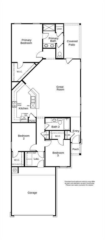 This floor plan features 3 bedrooms, 2 full baths and over 1,500 square feet of living space.