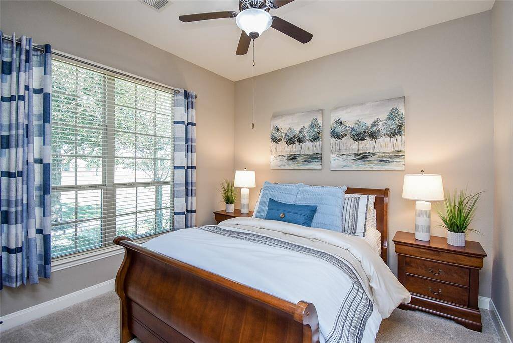 Secondary bedrooms comfortably fit a queen size bed set with plenty of room to spare.