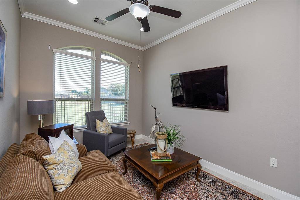 Flex Room can be the space that you need and overlooks the neighborhood park.