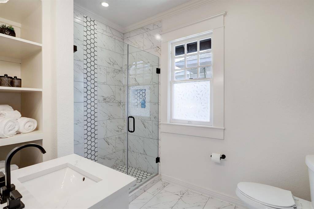 Primary bath suite located on main level of unit 2