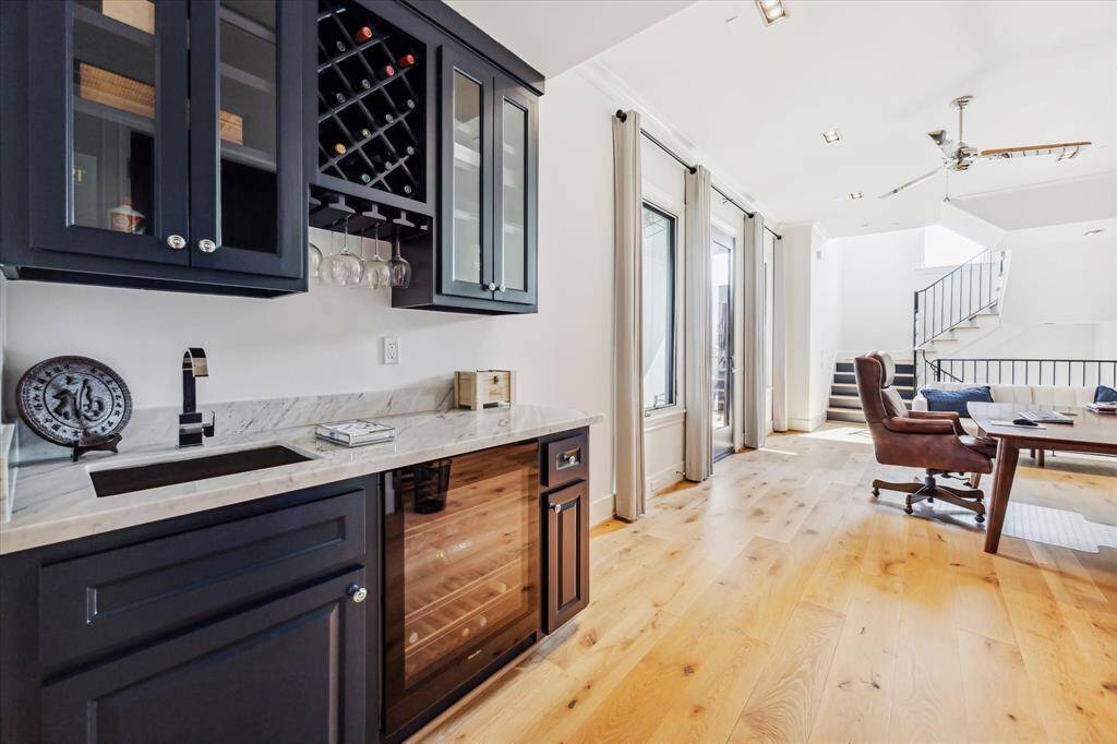 A kitchenette, including wine cooler, allows you and your guests to enjoy the game room without having to leave for the kitchen.  Overnight guests can enjoy a cup of coffee in their own private space before starting their day.