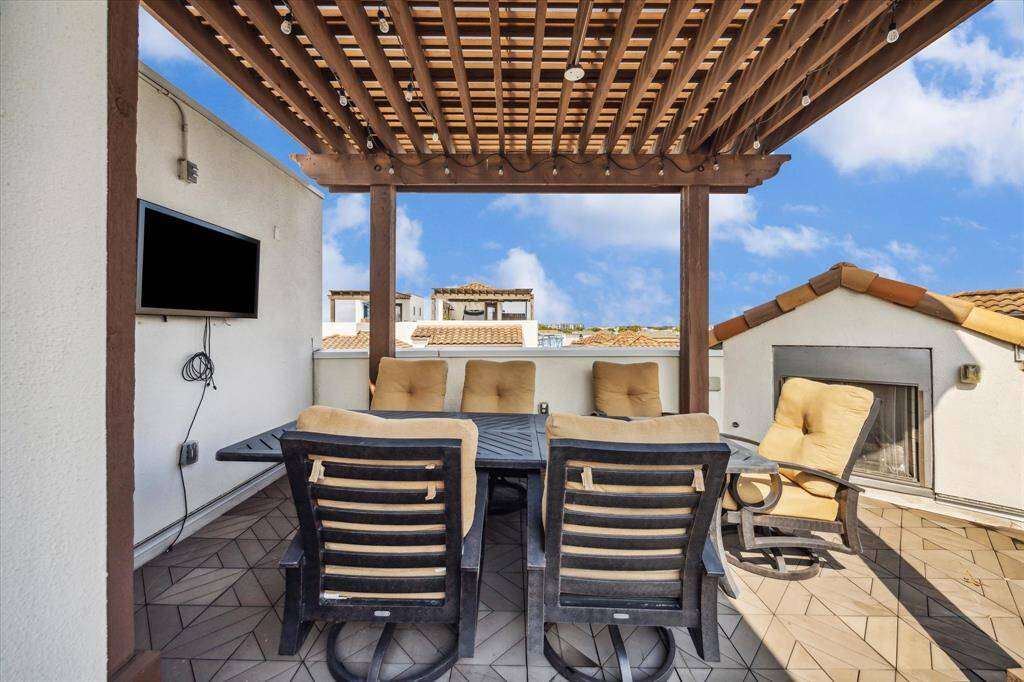 Al fresco living on the terrace.  Watch your favorite team with a roaring fire and steaks on the grill.