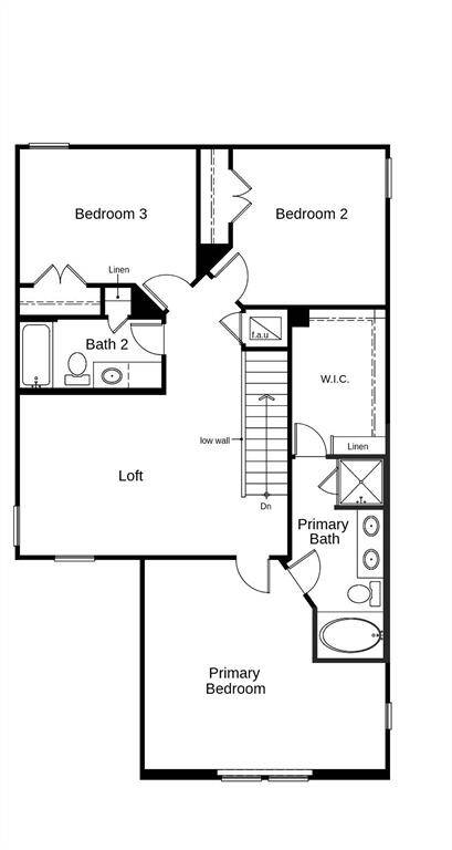 This floor plan features 3 bedrooms, 2 full baths, 1 half bath and over 1,800 square feet of living space.