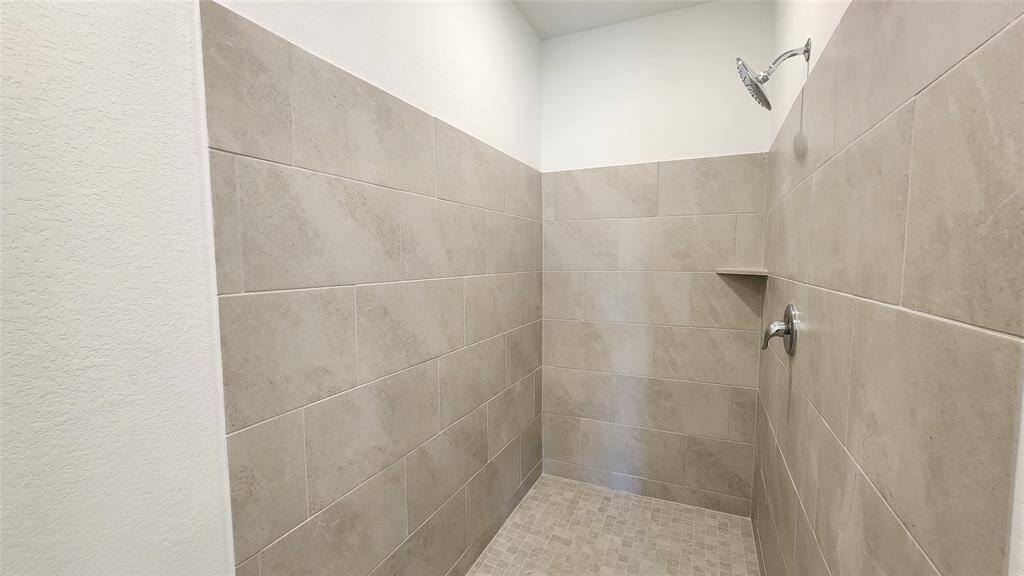 Huge walk-in standing shower in master bathroom