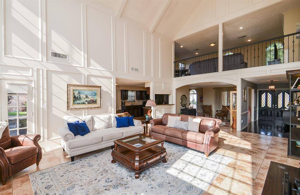 The entertaining area of the home is very open and spacious.