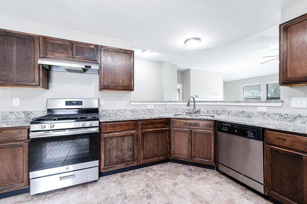 Separate kitchen with an open feel.