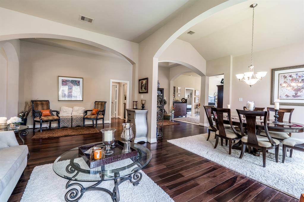 Den looks into the formal dining area