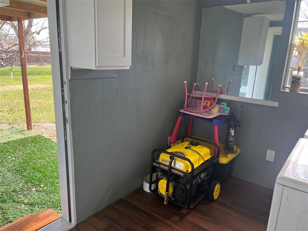 Laundry room located inside the house