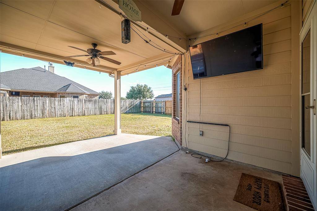 This extended back patio is perfect for entertaining!