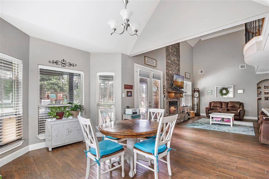 Breakfast nook and living room
