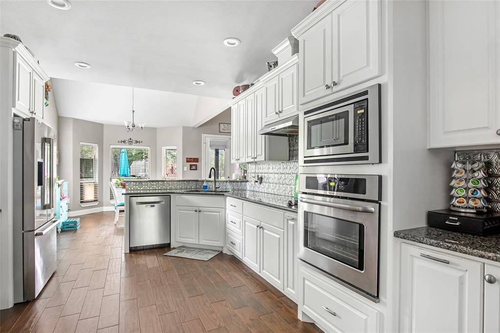 Kitchen with stainless steel appliances