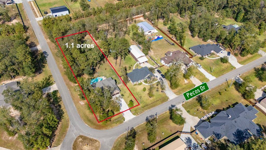 Aerial view of the corner lot.