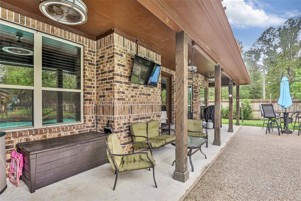 Large covered back porch