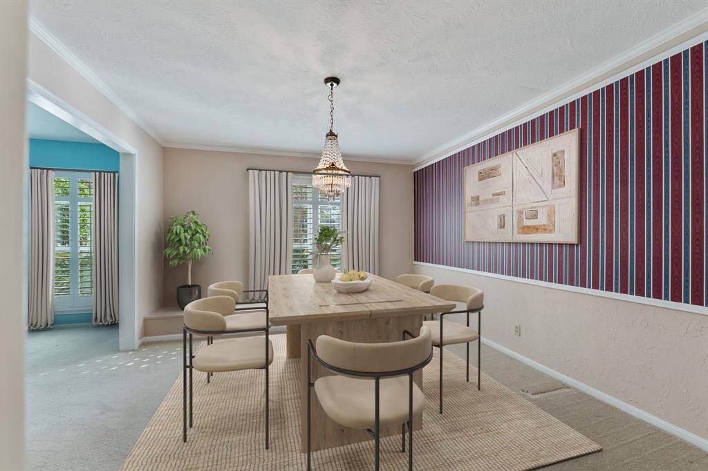 Virtully staged Formal dining room