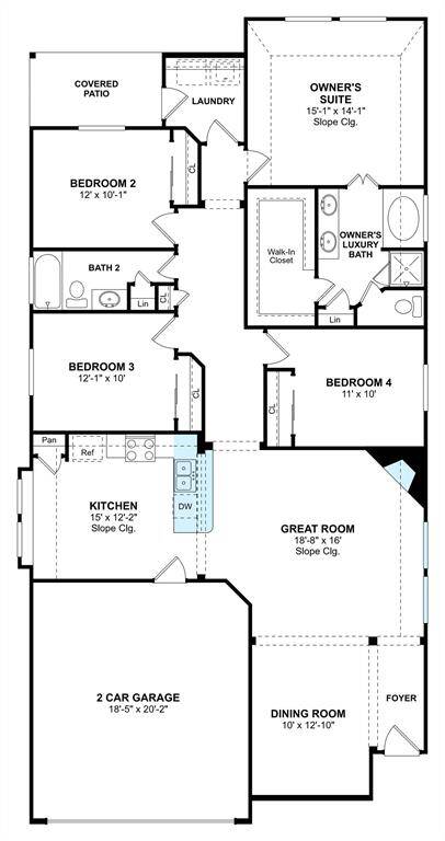 The Cullman II floor plan by K. Hovnanian Homes. 1st Floor shown. *Prices, plans, dimensions, features, specifications, materials, and availability of homes or communities are subject to change without notice or obligation.