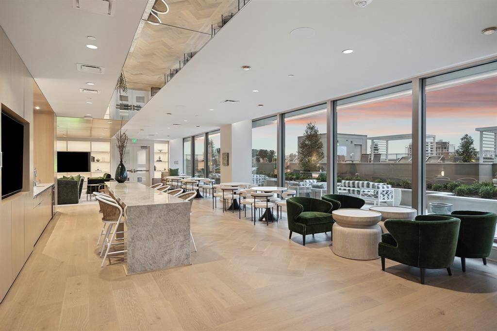 Retreat to the fifth-floor resident lounge, where multiple comfortable seating and dining areas open to the spectacular pool deck.