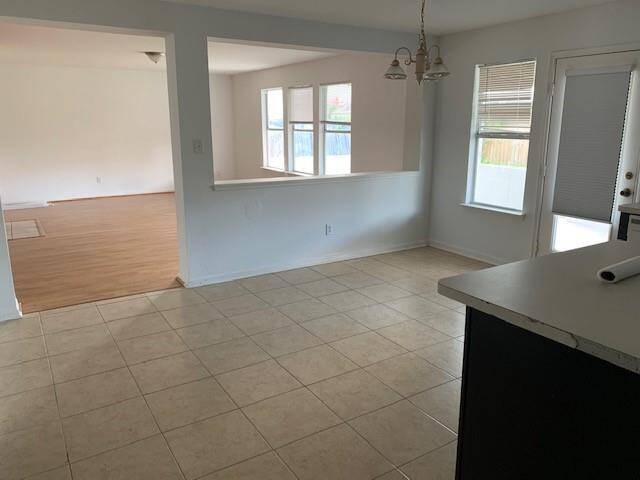 kitchen view of family room and breakfast area