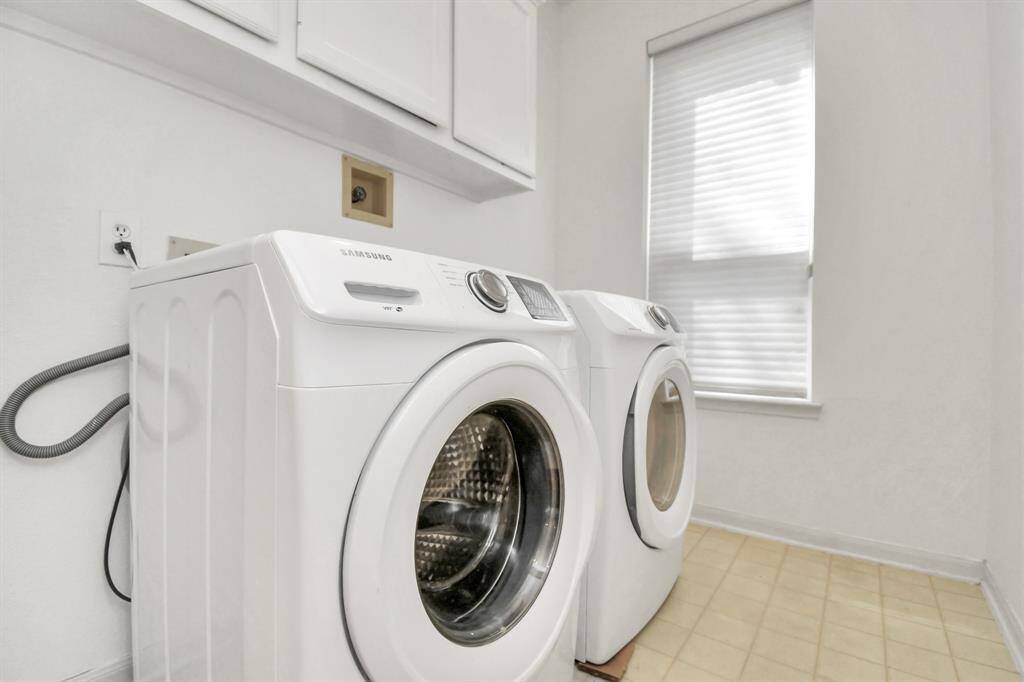 Spacious laundry room off the kitchen.