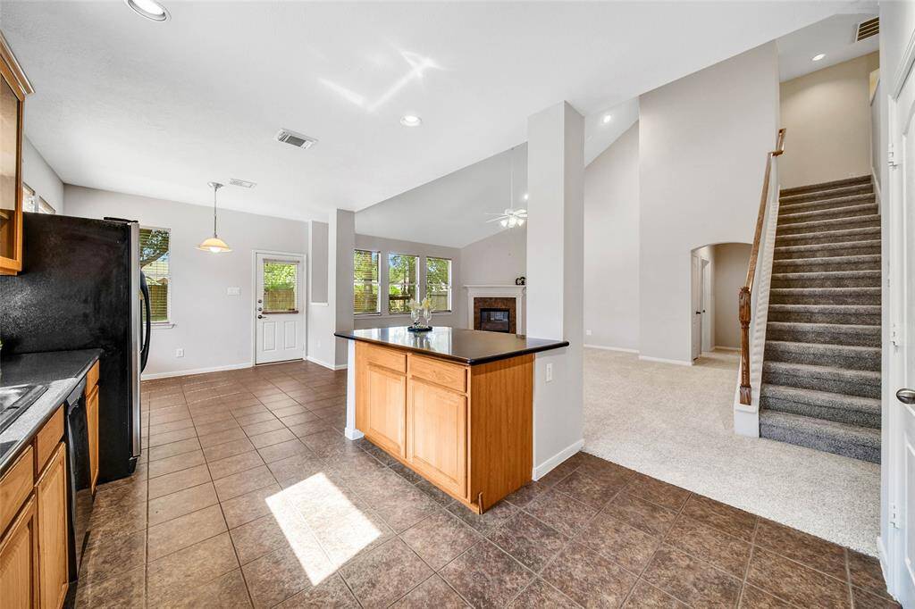 Island adds additional work space to the kitchen