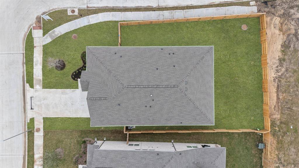 This aerial view of your home shows the amazing view of your lot.