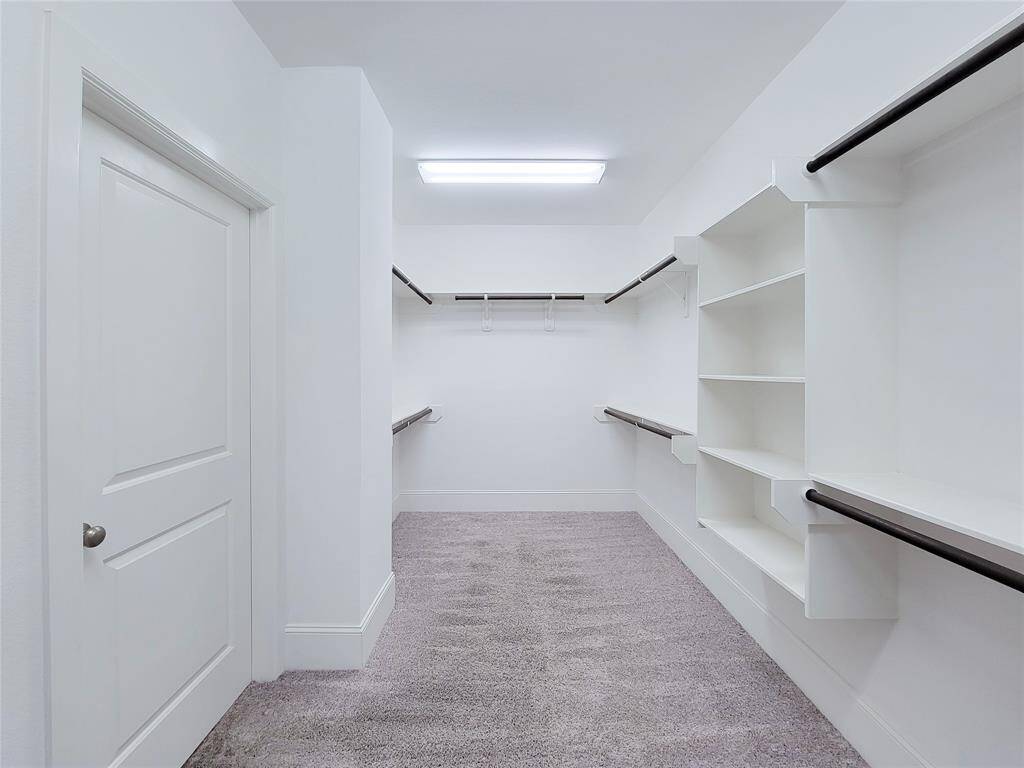 the spacious primary closet