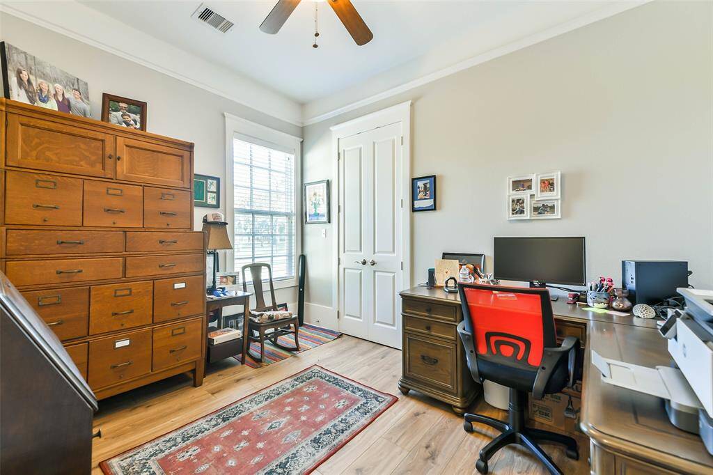 Guest house bedroom currently used as an office