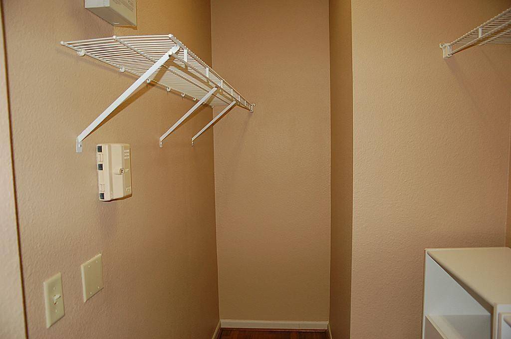 Spacious walk in closet.