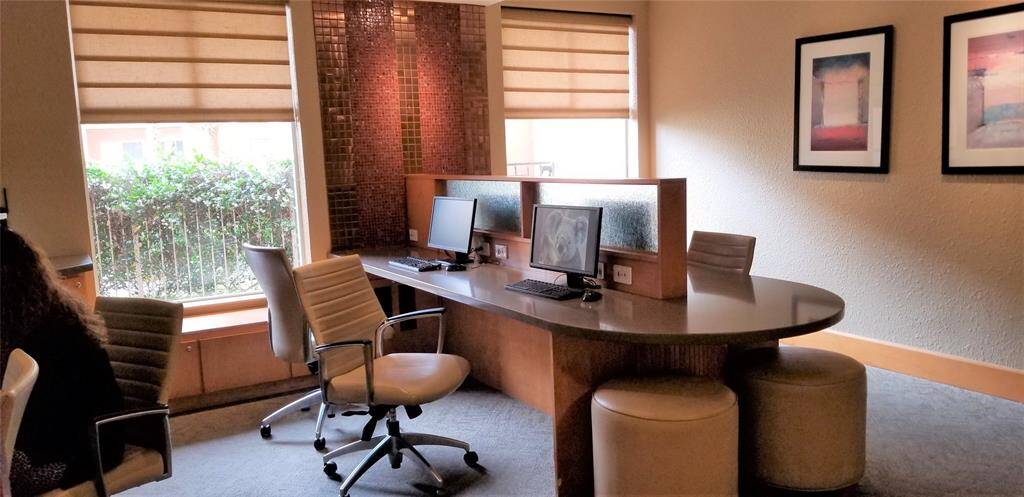 Computer stations on first floor.