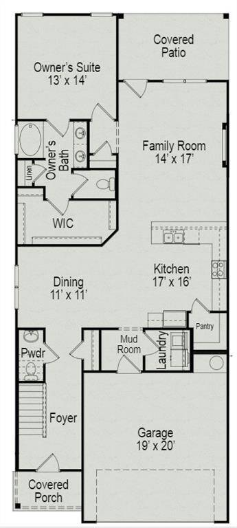 Home under construction. Sample floor plan photo used for illustrative purposes only. Upgrades, selections options, and colors will vary.