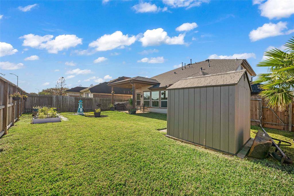 Large backyard.