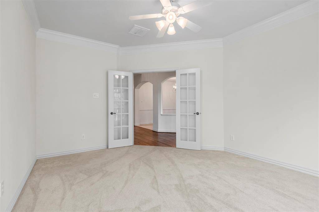 French doors enhance the study's charm.