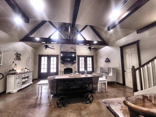 This is the view from the kitchen overlooking the family room