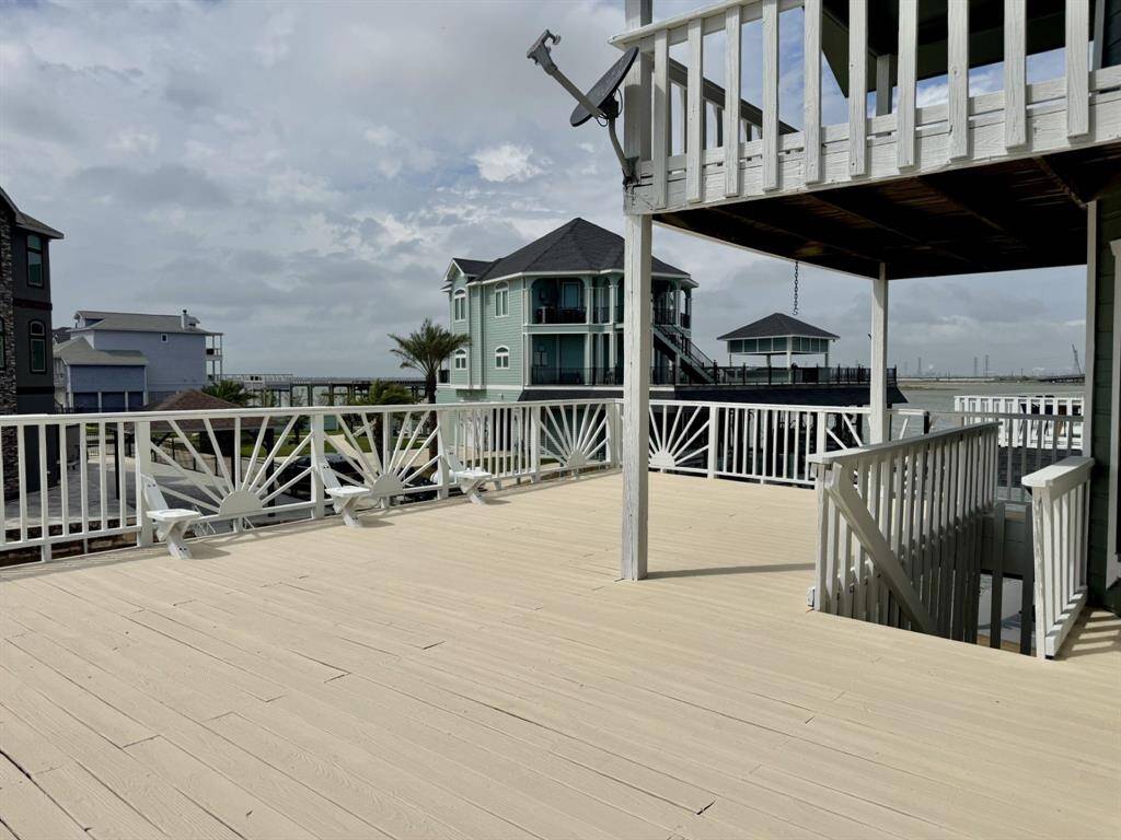 freshly painted exterior decking/railings