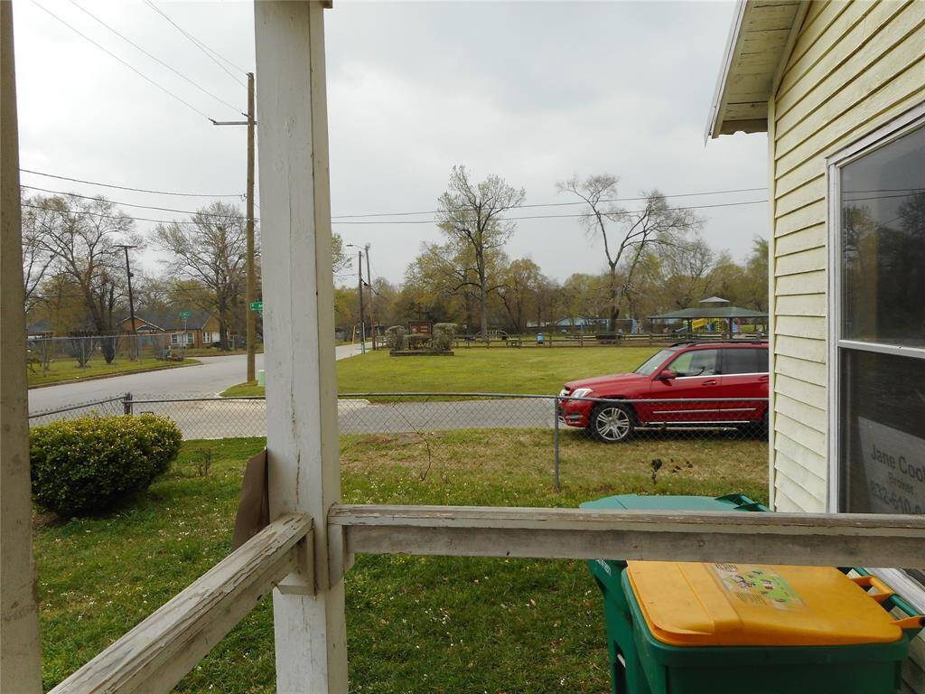 Front porch looking out onto the park