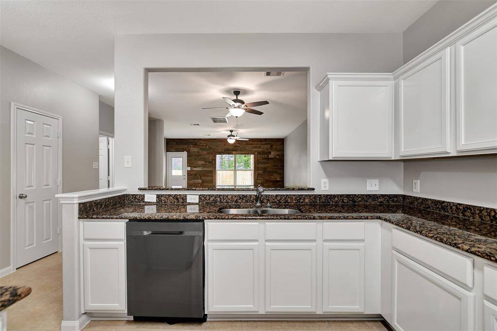 Cabinets were lightened up with fresh paint